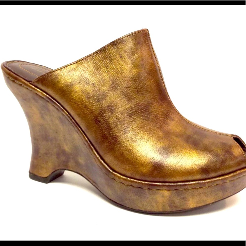 Women’s Gilded Bronze Wedge Slide Sandal Heel/Wedge Shoe